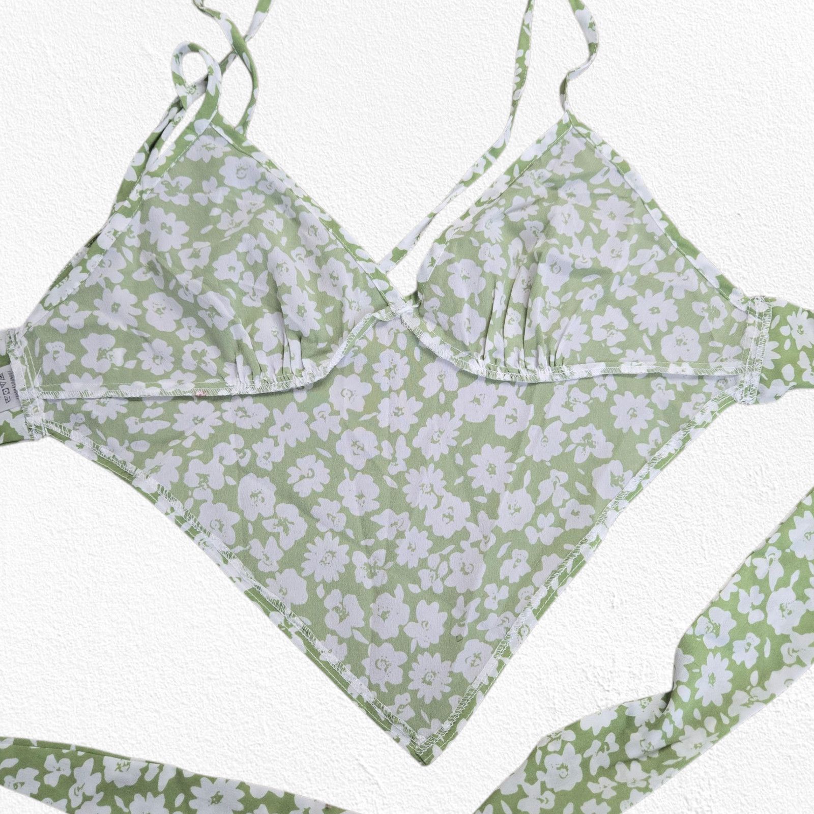 Other Floral Green Handkerchief Hem Tie Back Tank Top Size Medium Size M / US 6-8 / IT 42-44 - 4 Thumbnail