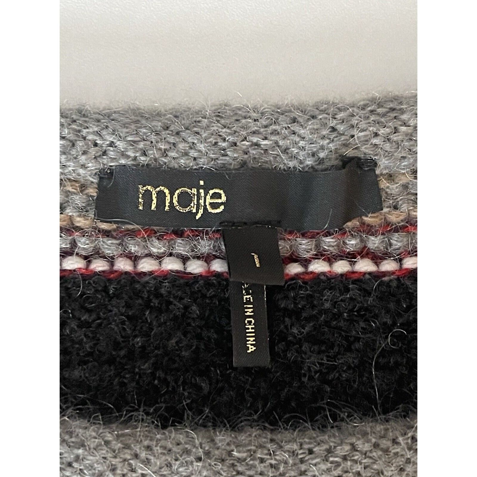 Maje Maje Pullover Wool Blend Red Gray Sweater Size Small NWOT Size S / US 4 / IT 40 - 7 Thumbnail