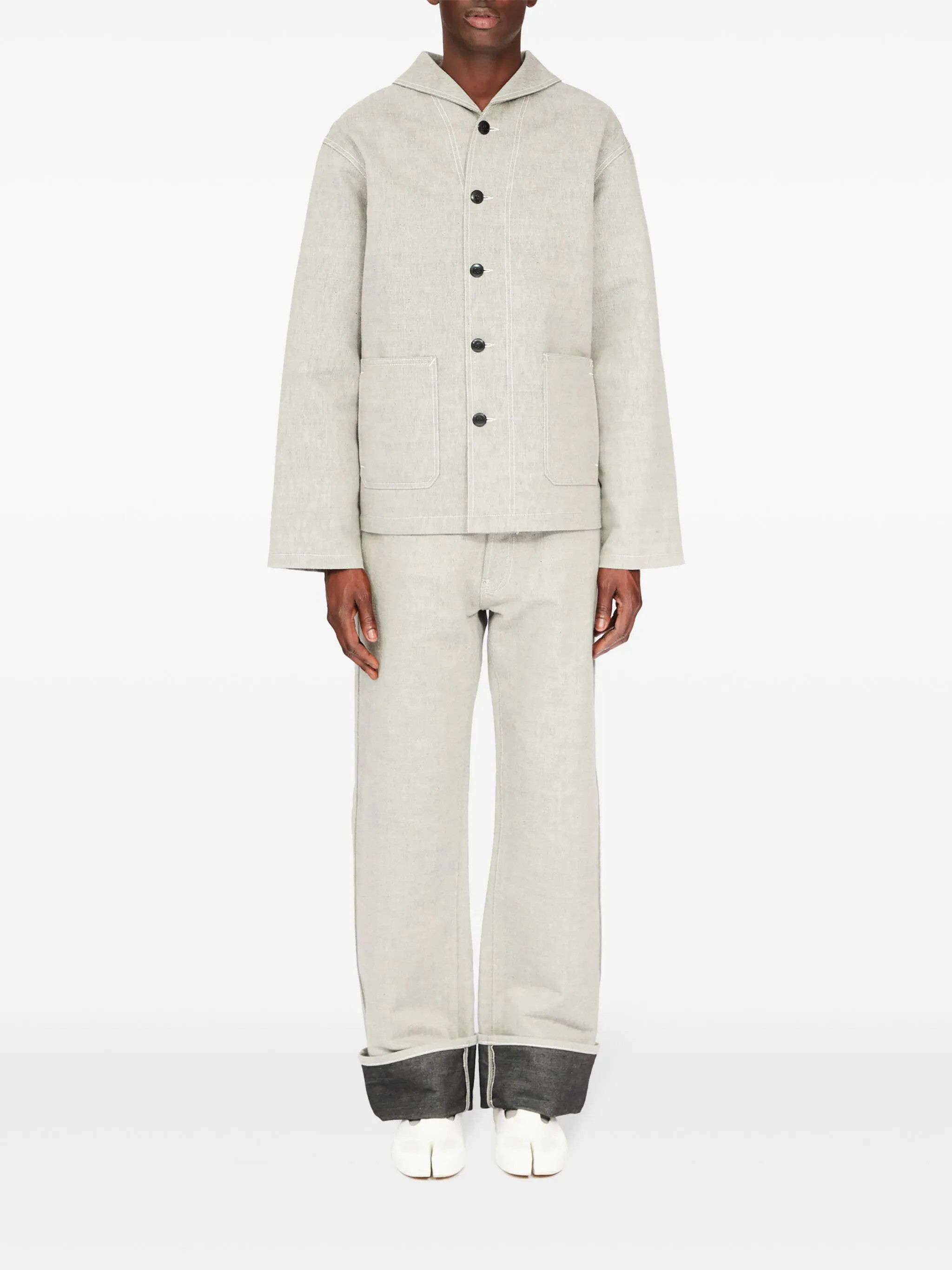 Maison Margiela oc11z0925 Button-down Cotton Jacket in Grey Size US L / EU 52-54 / 3 - 2 Thumbnail