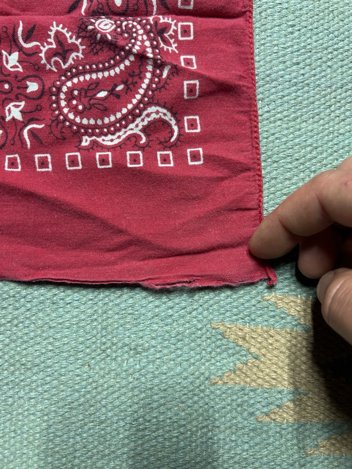 Vintage Vintage cotton bandana handkerchief paisley geometric soft Size ONE SIZE - 8 Thumbnail