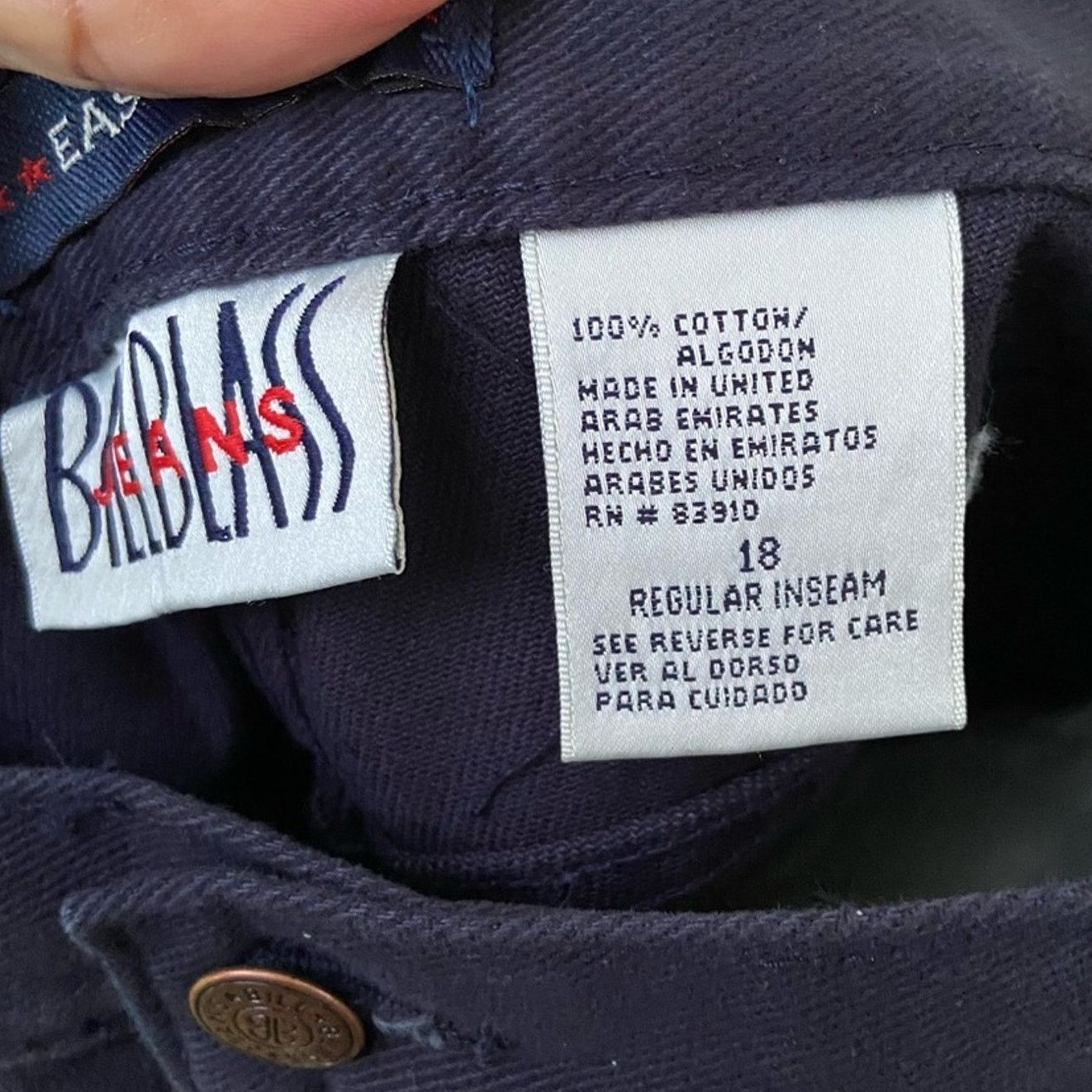 Bill Blass New Bill Blass Womens Size 18 Straight Denim Navy Blue Jeans Size 40" / US 18 - 3 Thumbnail