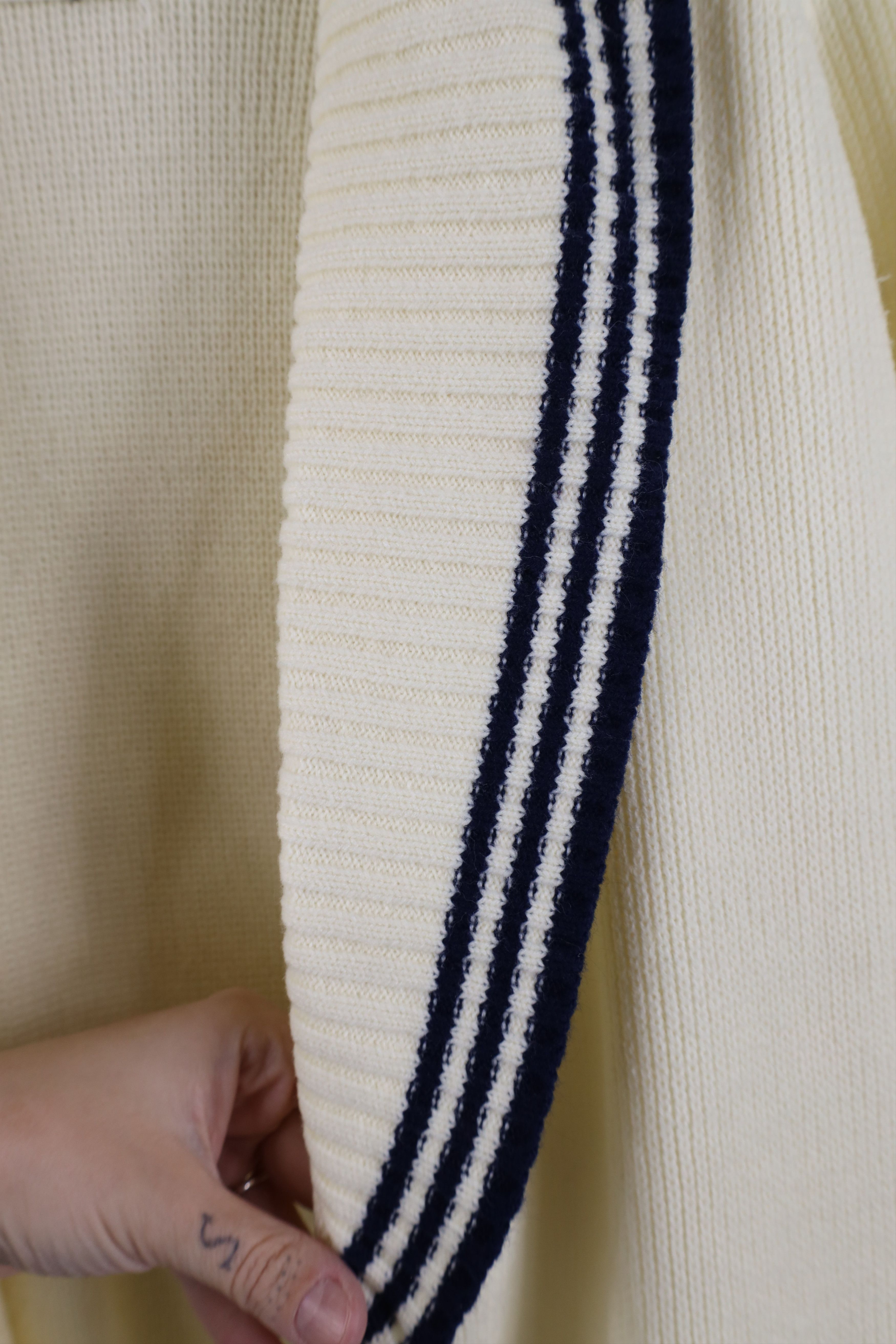 Vintage Vintage 70s Dapper Ribbed Knit Open Front Cardigan Sweater Size L / US 10 / IT 46 - 10 Thumbnail