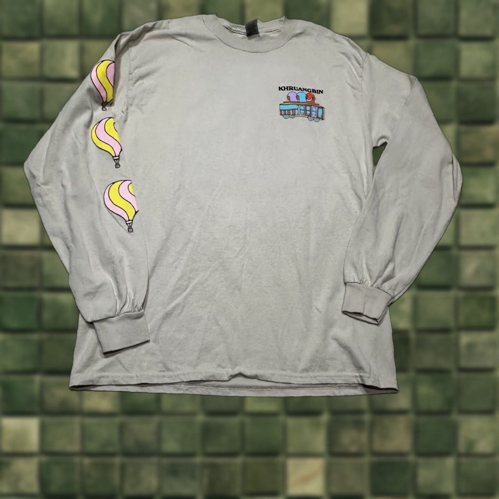 Gildan Khruangbin Band Shirt Mens Medium Beige Long Sleeve Logo Cotton All Seasons Double-Sided Music Size US M / EU 48-50 / 2 - 1 Thumbnail