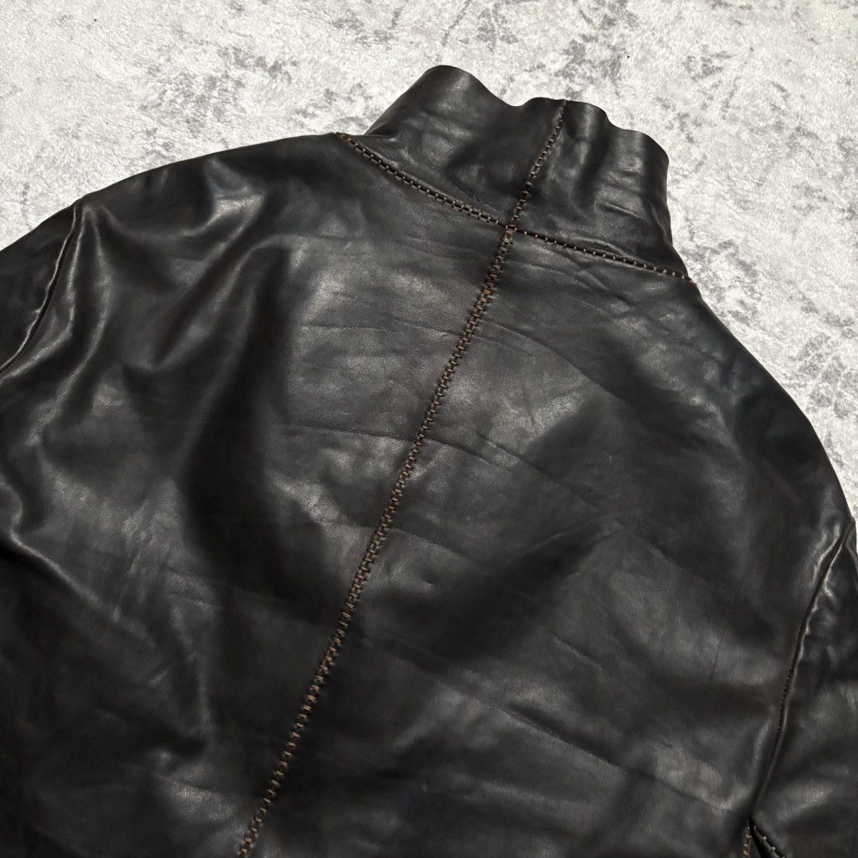 Incarnation Incarnation AW13 Scar Stitched High Neck Leather Jacket | M Size US M / EU 48-50 / 2 - 11 Thumbnail
