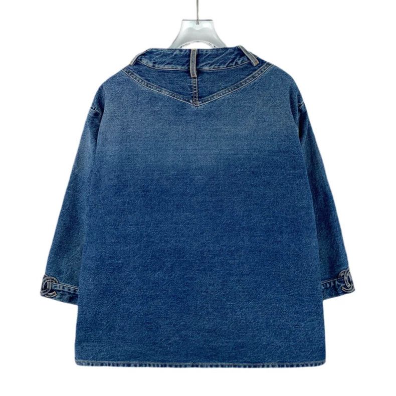 Chanel Chanel 24 blue cotton diamond buckle long-sleeved denim jac Size XS / US 0-2 / IT 36-38 - 2 Thumbnail