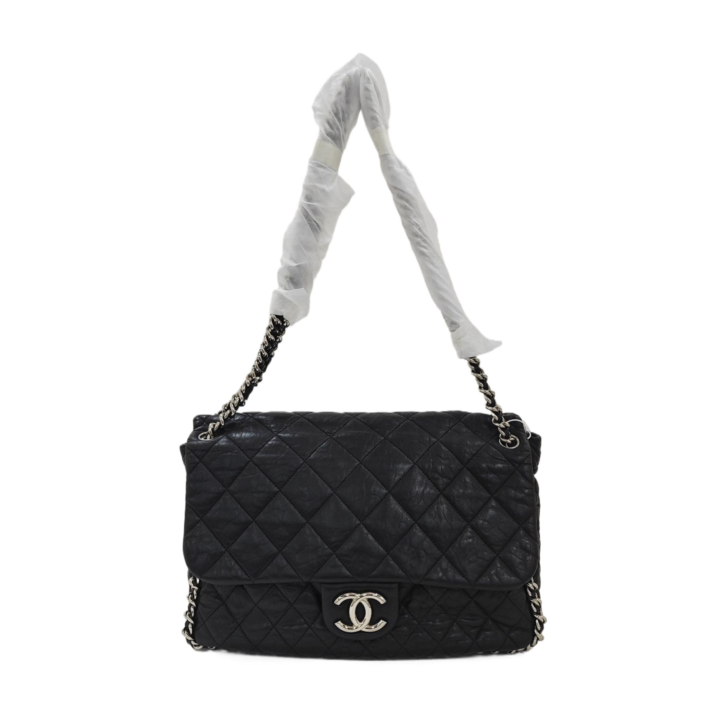 Chanel CHANEL Quilted Lambskin Maxi Shoulder Bag Black Size ONE SIZE - 1 Thumbnail