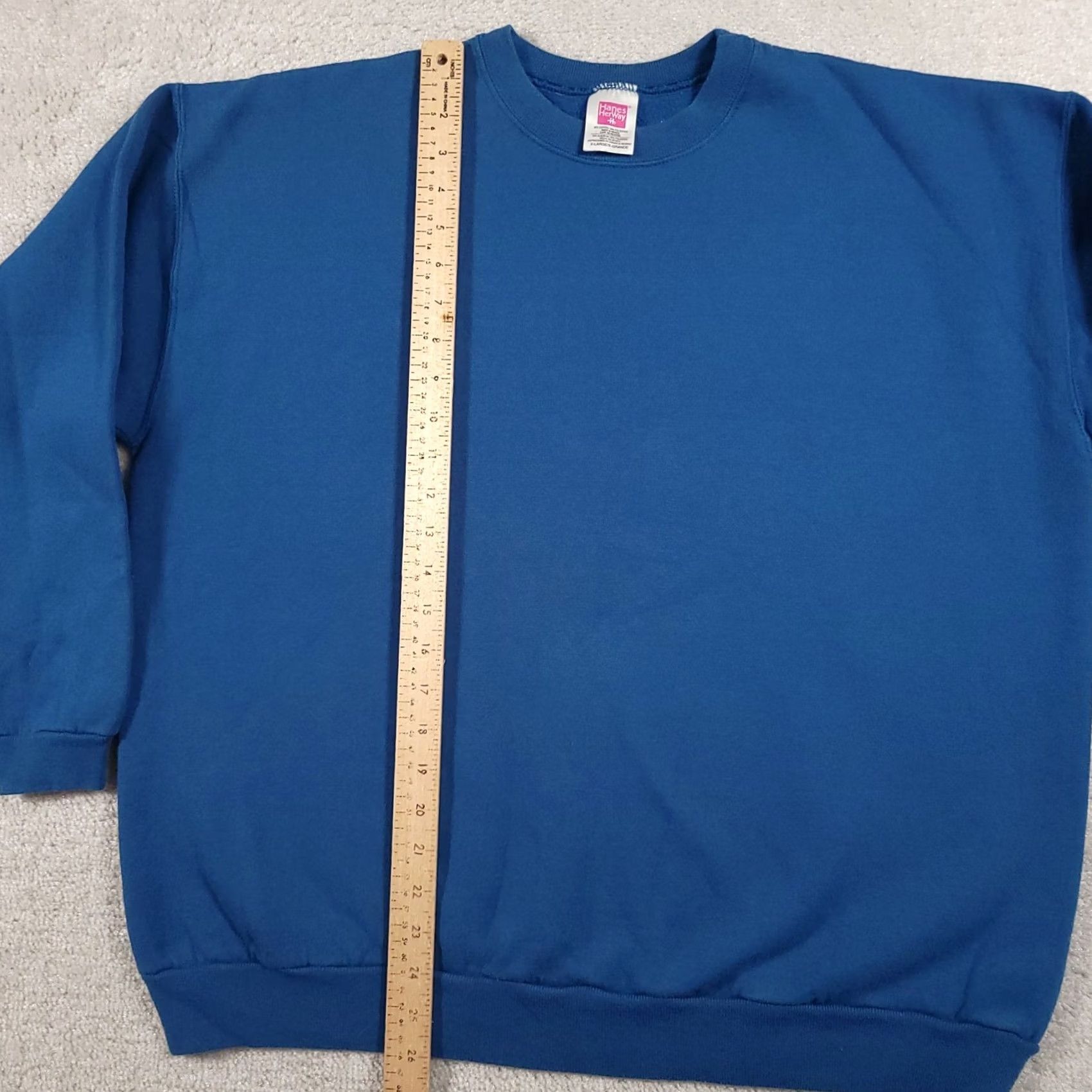 Hanes Hanes Her Way Sweatshirt Womens XL Blue Crewneck Pullover 90s Kang? Size XL / US 12-14 / IT 48-50 - 7 Thumbnail
