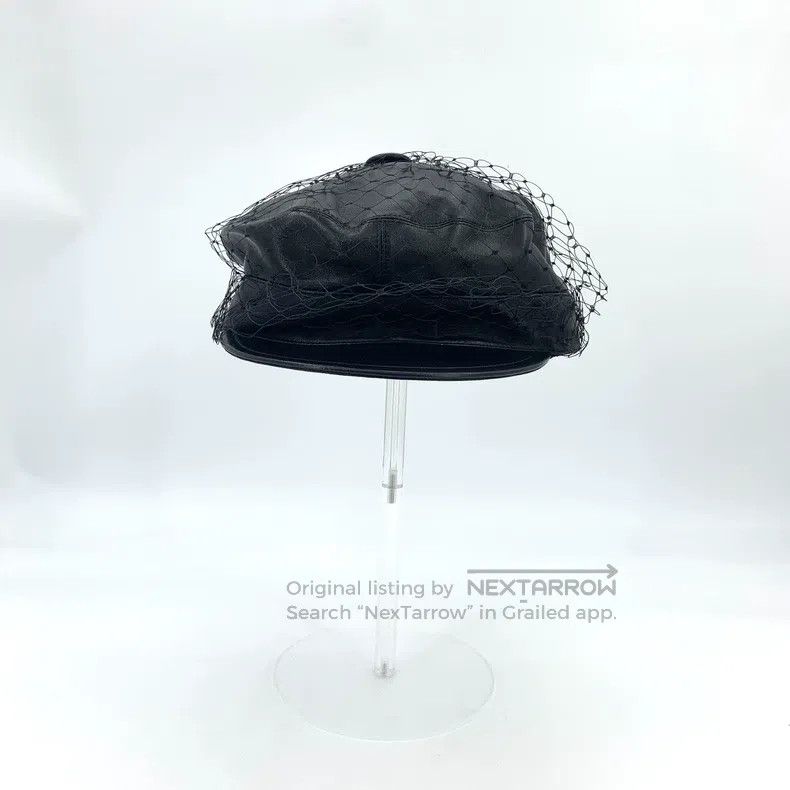 Dior Dior Size59 Black mesh lace sheep leather beret newspaper b Size ONE SIZE - 1 Thumbnail