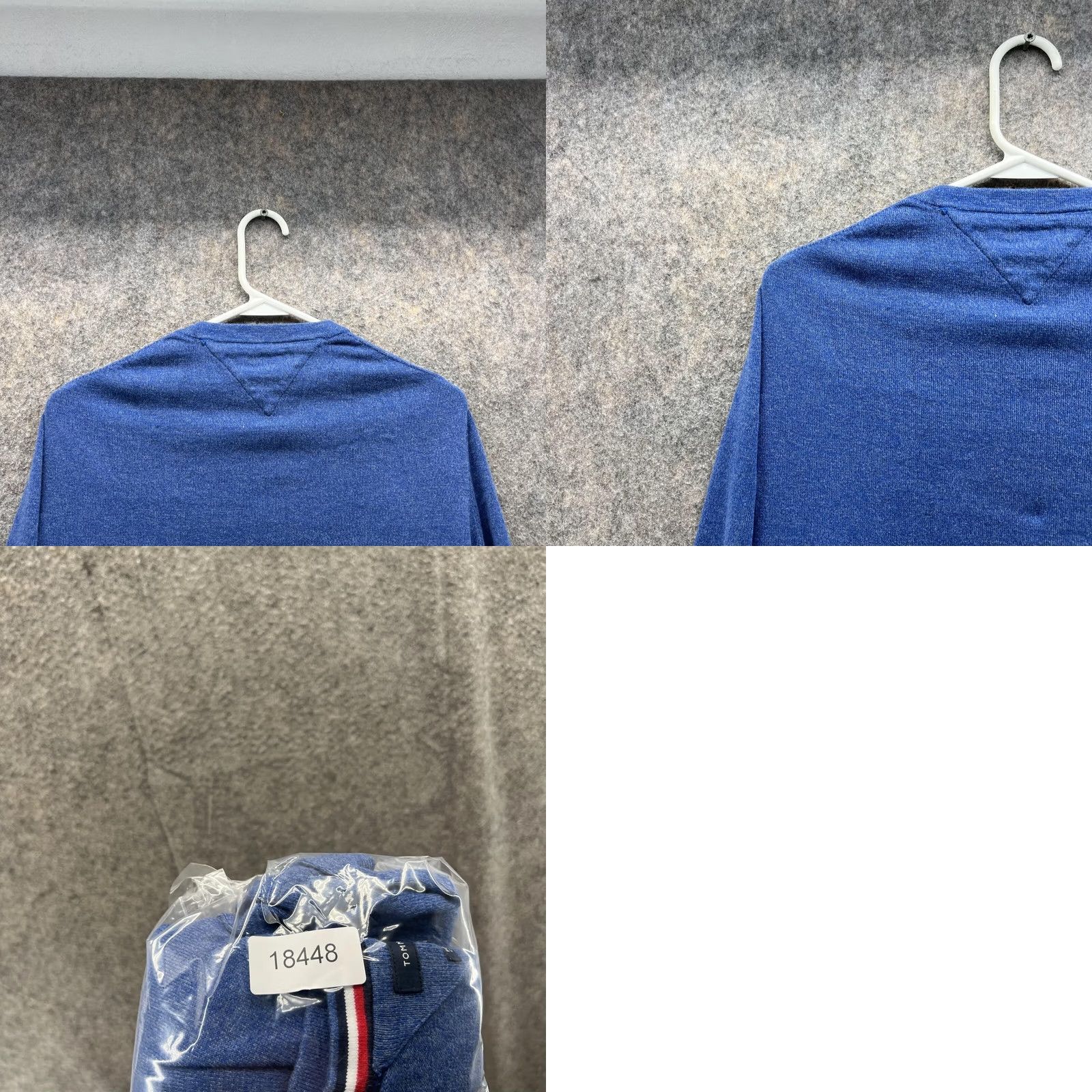 Tommy Hilfiger Tommy Hilfiger Sweater Men Large Blue Pullover V-Neck Cotton Size US L / EU 52-54 / 3 - 9 Thumbnail