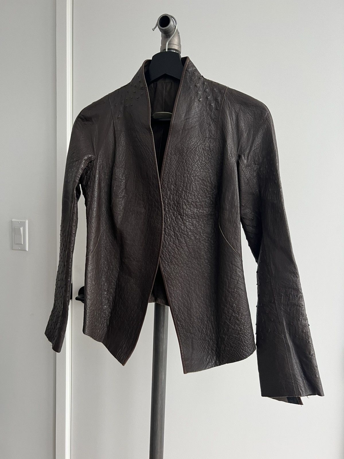 Revillon AW03 Ostrich-Leather Jacket Size XXS / US 00 / IT 34 - 2 Thumbnail