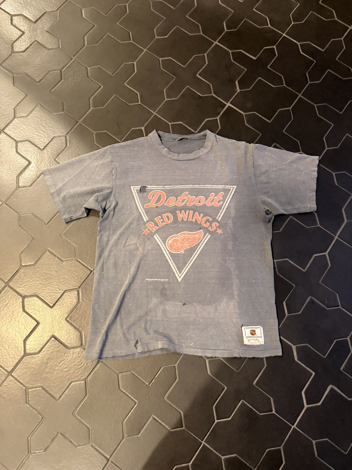 80s Faded Detroit Red Wings Tee