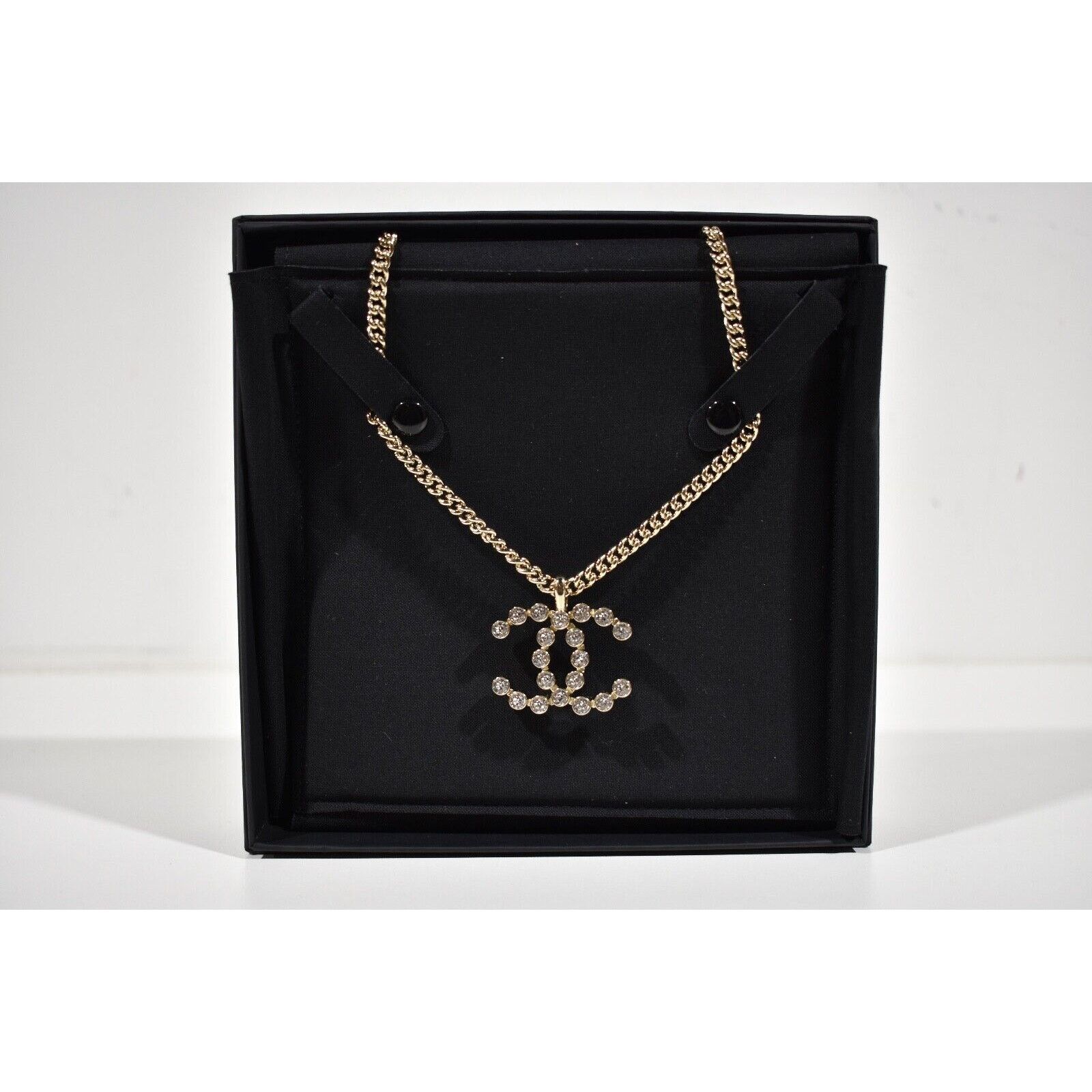 Chanel Chanel 23P Crystal CC Gold Metal Cuban Chain Drop Necklace Size ONE SIZE - 2 Thumbnail