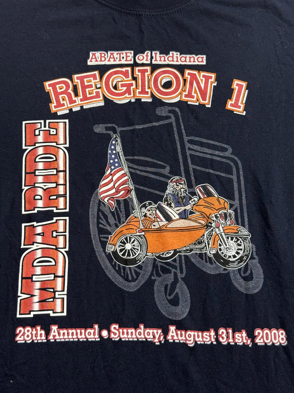 Gildan MDA Rider Biker T-shirt 2008 Abate Indiana Blue Bonnet Ranch Size US L / EU 52-54 / 3 - 4 Thumbnail