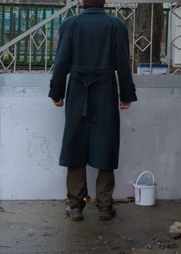 Vintage Wool Long Winter Coat Green Velvet Archive Clothing
