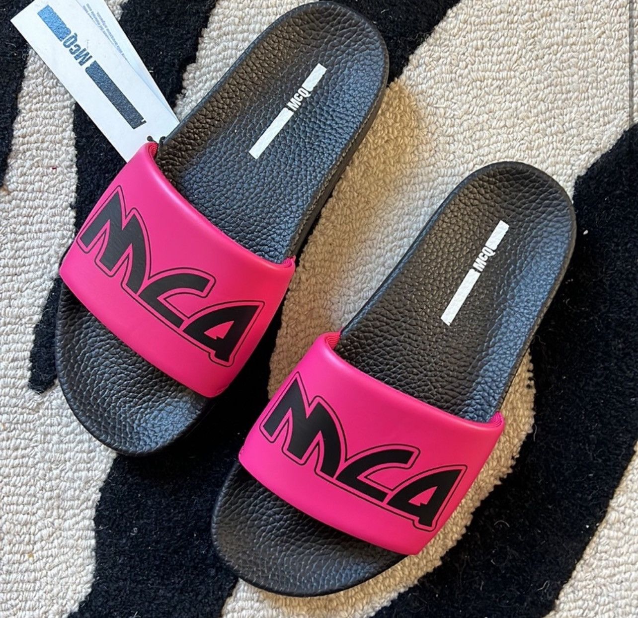 image of New Alexander Mcqueen Pink Pool Slides, Women's (Size 9)
