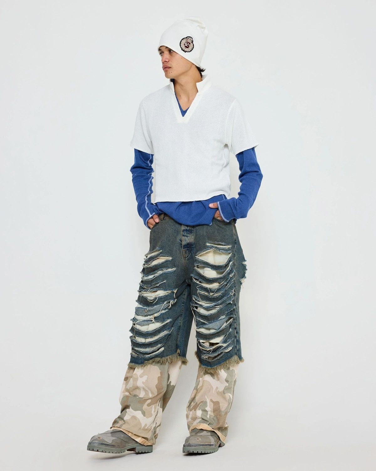 424 424 “Big Daddy” Destroyed Denim Shorts Size US 44 / EU 60 - 2 Thumbnail