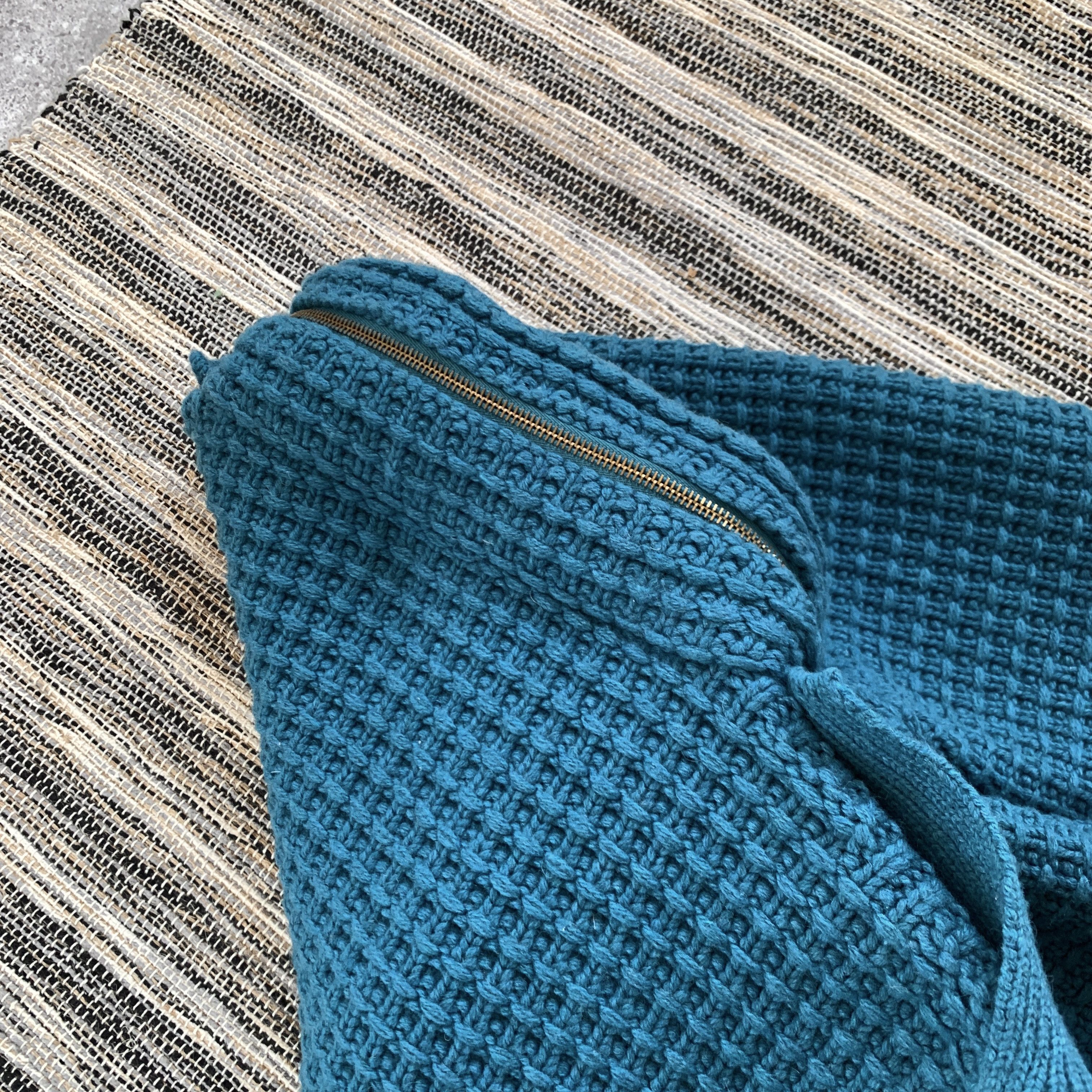 Bark BARK RARE Designer Knitted Heavy Military Blue Jacket Size US M / EU 48-50 / 2 - 13 Thumbnail