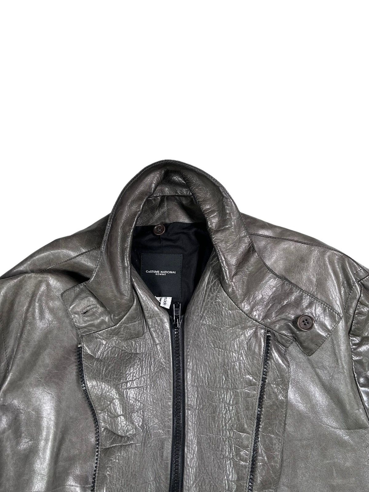 Costume National CoSTUME NATIONAL 2-Way Polished Lamb Leather Blouson (L) Size US L / EU 52-54 / 3 - 5 Thumbnail
