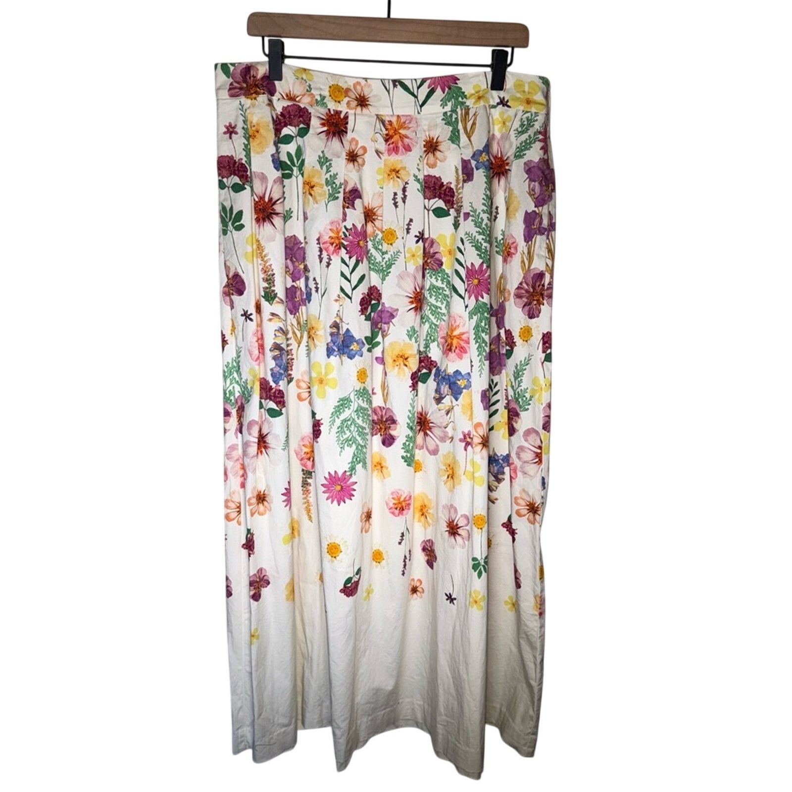 Talbots TALBOT spring Easter floral cotton full length maxi skirt 14 Size 36" / US 14 / IT 50 - 1 Thumbnail