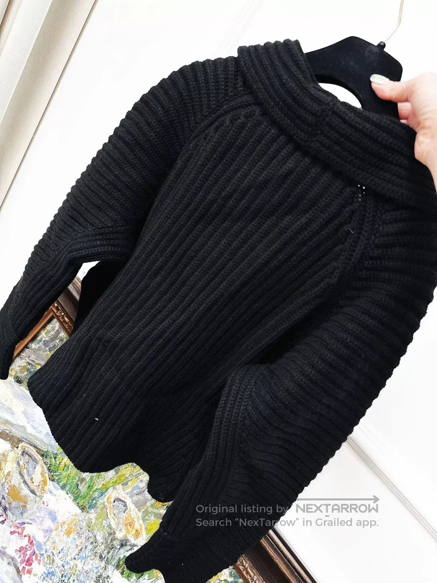 Chanel Chanel Black Knit Cardigan with Curved Hem. Size US S / EU 44-46 / 1 - 8 Thumbnail