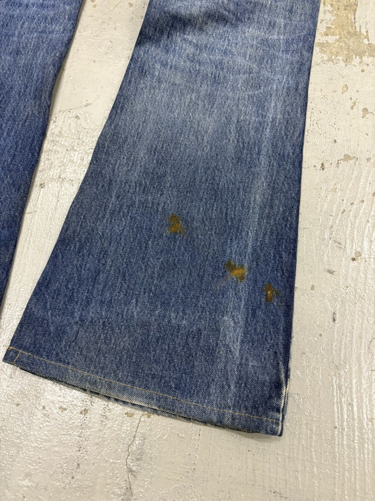 Tornado Mart Vintage Bell Bottom Blue Blue Japan Mud Wash Boro Rusty Size US 31 - 5 Thumbnail