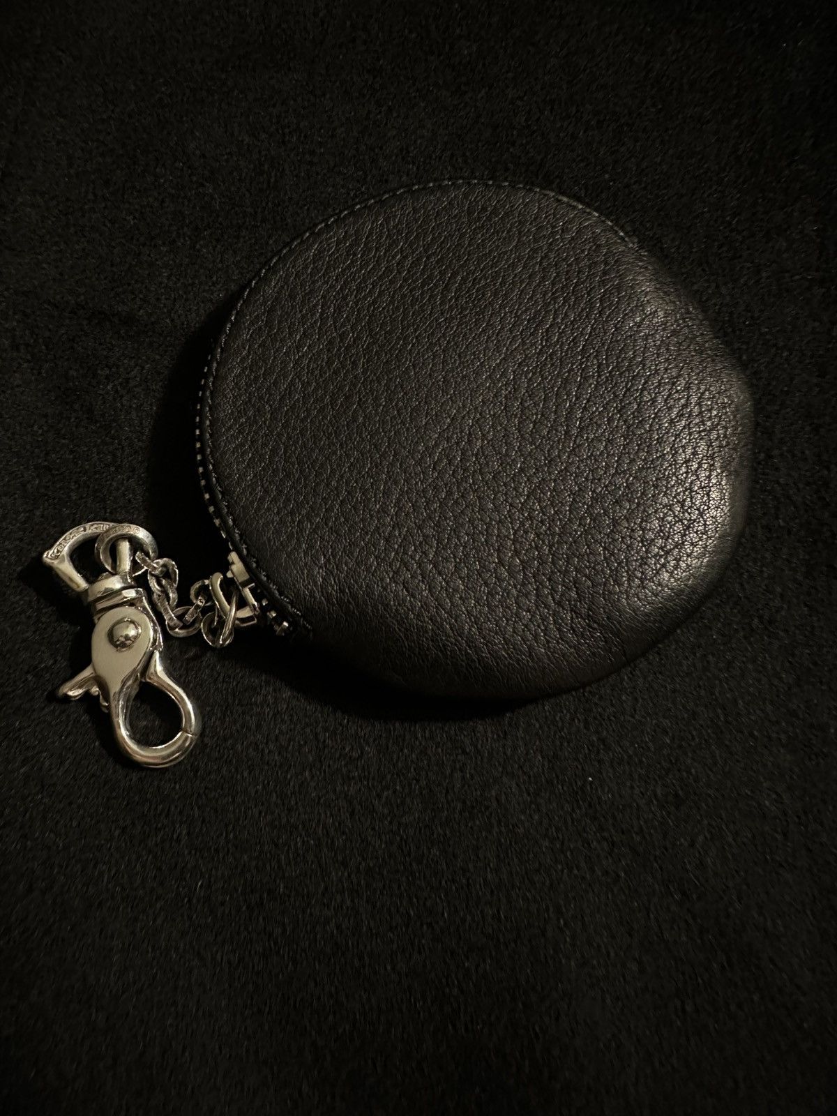 Chrome Hearts Chrome Hearts Leather Coin Purse w/ Clip Chain – Black Size ONE SIZE - 9 Thumbnail