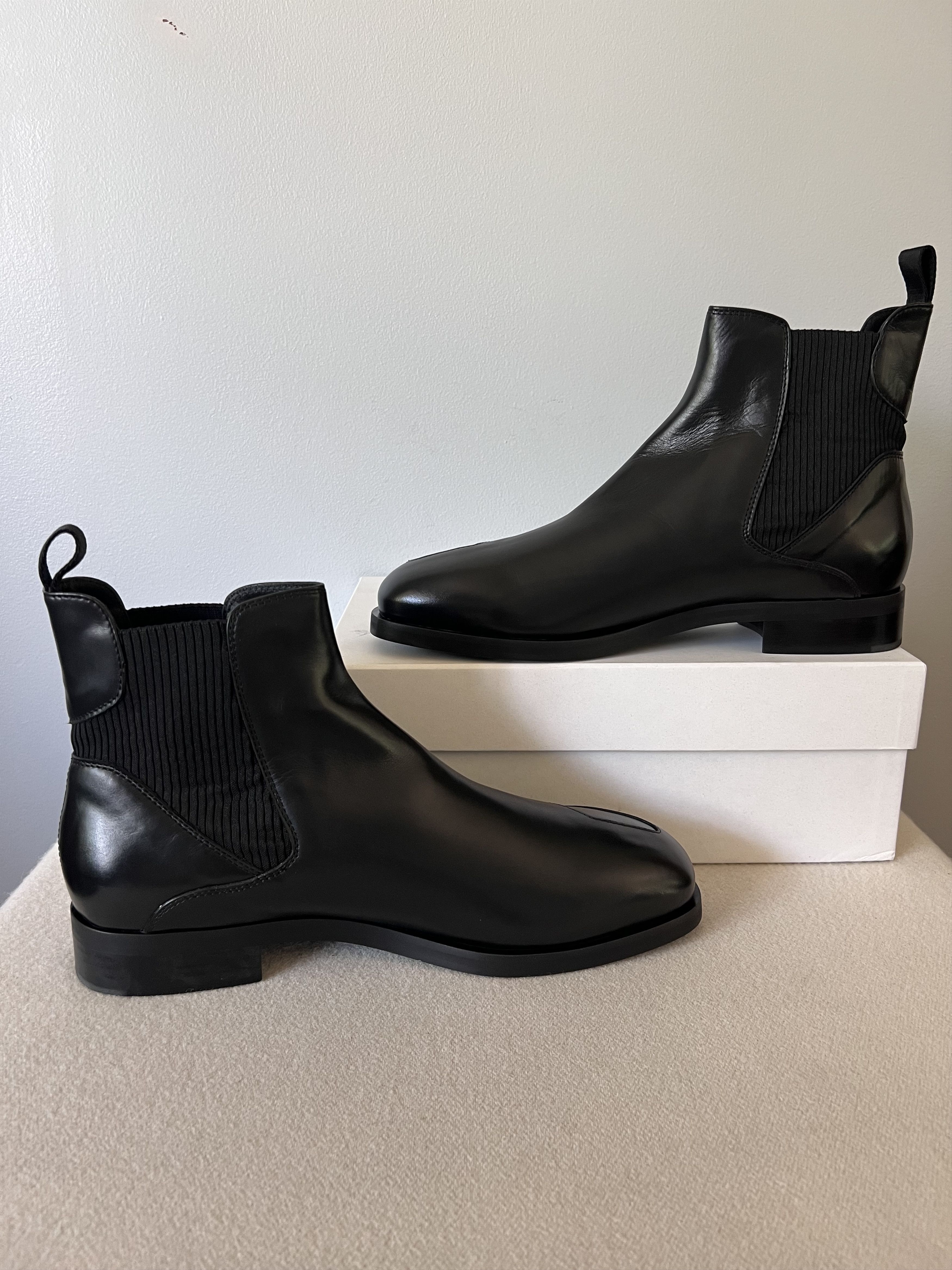 _J.L-A.L_ JLAL Perlin Chelsea Boots in Black Leather Size US 13 / EU 46 - 3 Thumbnail