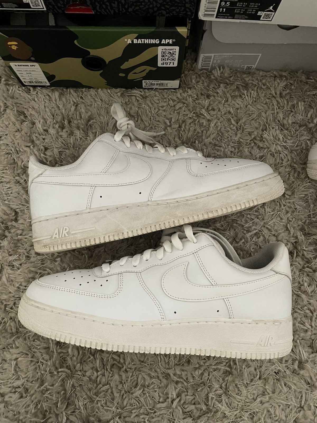 Nike Nike Air Force 1 Low Triple White Size US 12 / EU 45 - 3 Thumbnail