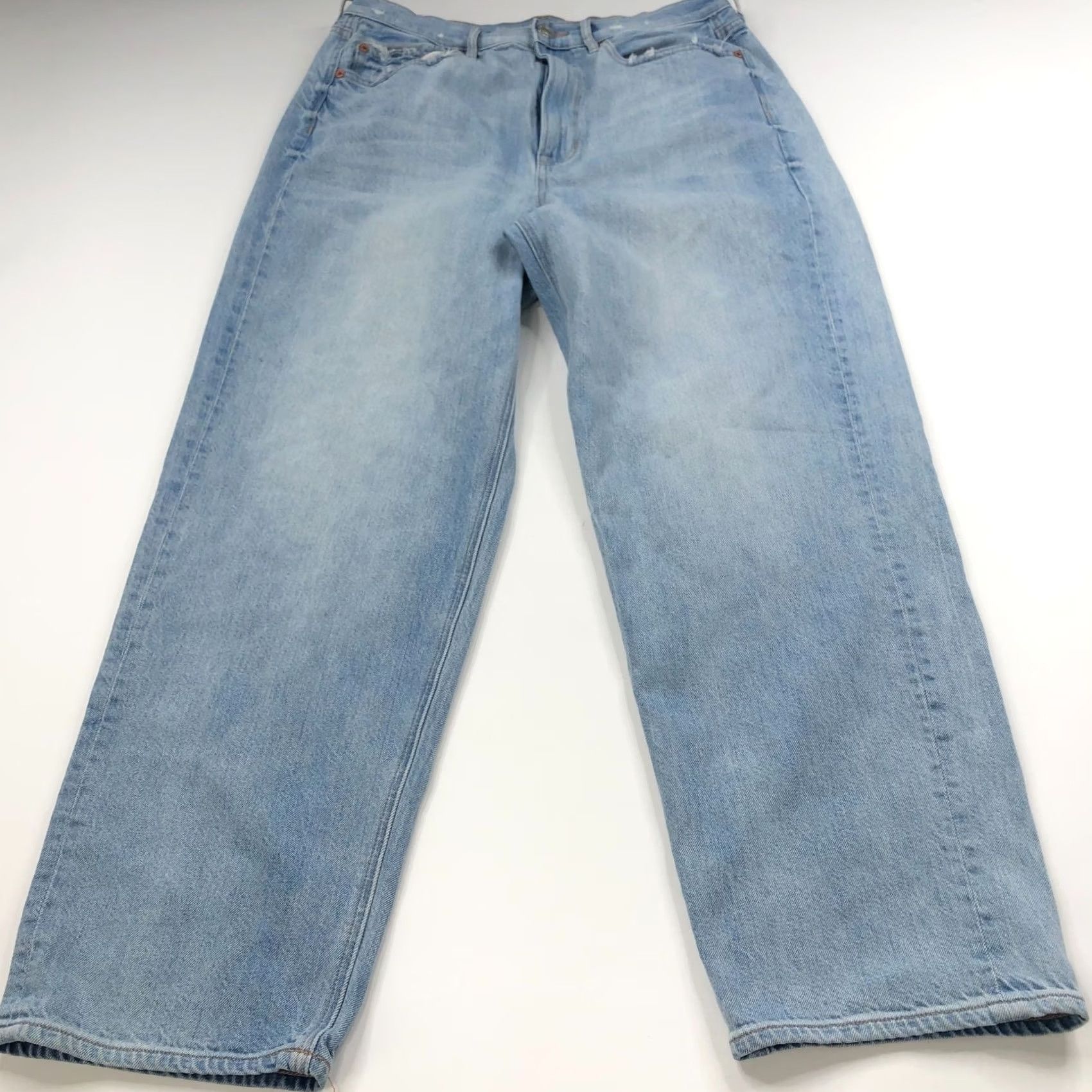 American Eagle Outfitters VINTAGE American Eagle Baggy Jean 12 Short Denim High Rise Distressed 30W 28L Womens Jeans Size 34" / US 12 / IT 48 - 3 Thumbnail