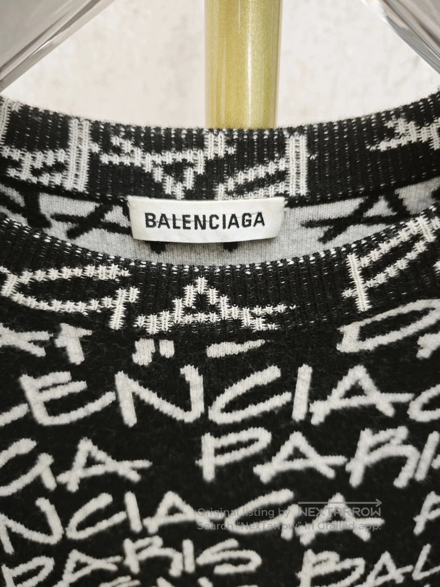 Balenciaga Balenciaga All-Letter Print Sweater. Size US L / EU 52-54 / 3 - 2 Thumbnail