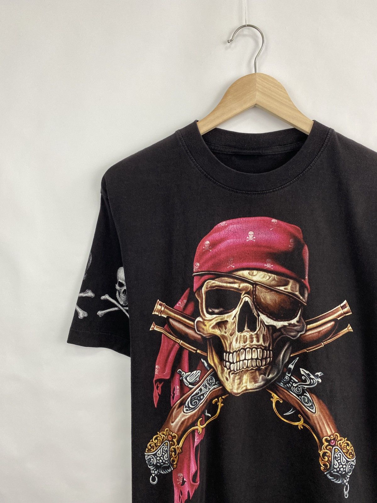 4GSELLER 💀 Vintage 90s Skull Death Pirate Bones Rare T-Shirt Retro Size US M / EU 48-50 / 2 - 2 Thumbnail