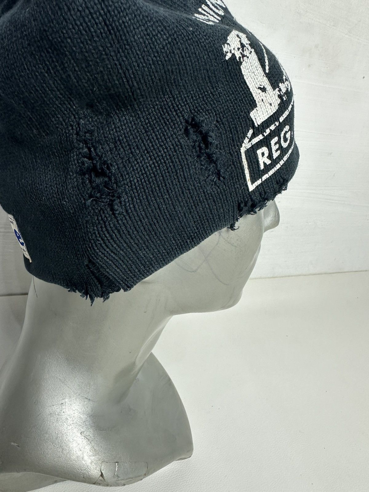 Lee Lee Distressed Punk Bondage Design Beanie hats Size ONE SIZE - 6 Thumbnail