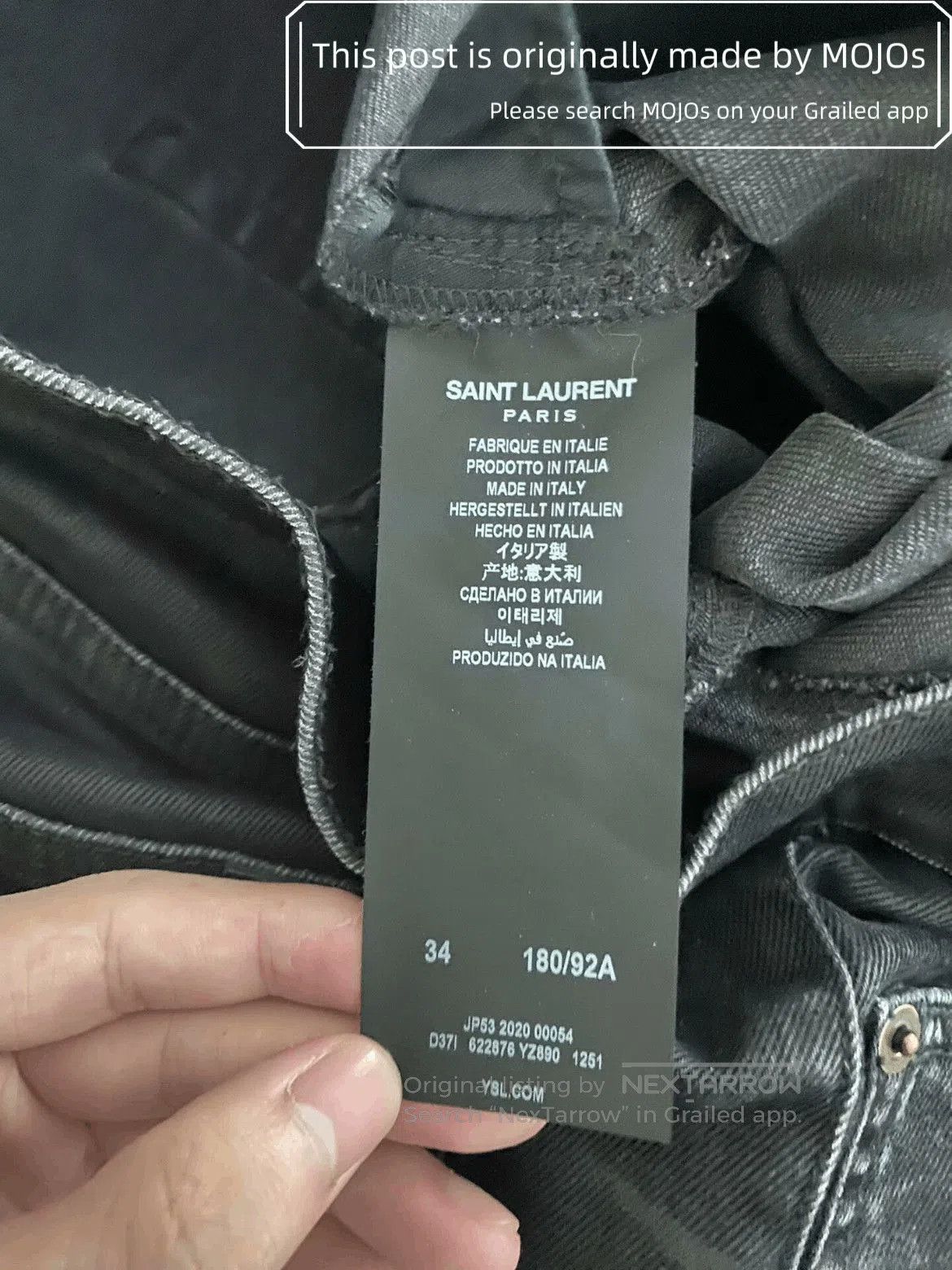 Saint Laurent Paris Sz 34 Saint Laurent Paris 20AW Washed Fading D24 Denim mojo Size US 34 / EU 50 - 3 Thumbnail