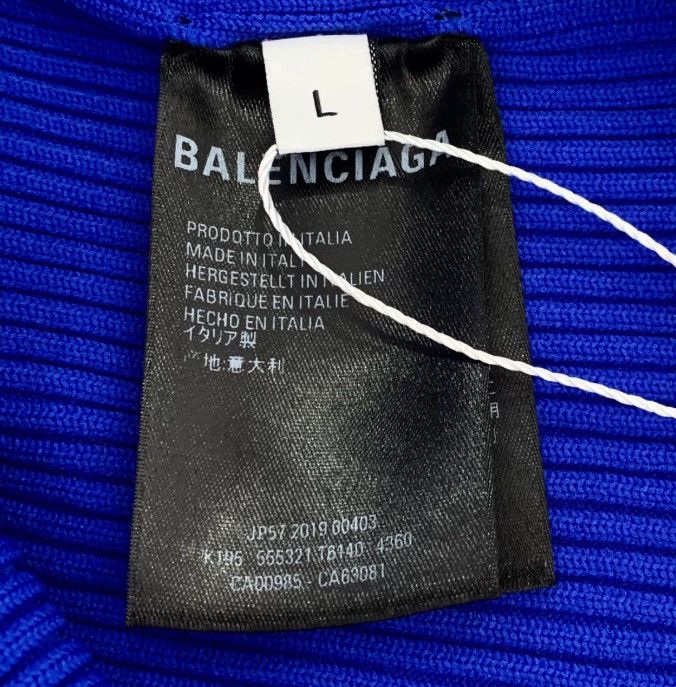 Balenciaga Balenciaga Blue Logo Letter Knitted Shirt2412-Nextarrow Size US L / EU 52-54 / 3 - 5 Thumbnail