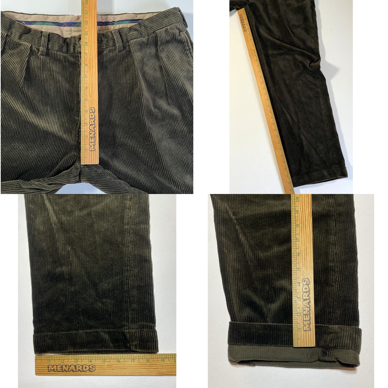 Polo Ralph Lauren Polo Ralph Lauren Men's Corduroy Ethan Pant Vintage Pleated Straight Leg 38x31 Green Chino Casual 100% Cotton Relaxed" Size US M / EU 48-50 / 2 - 9 Thumbnail