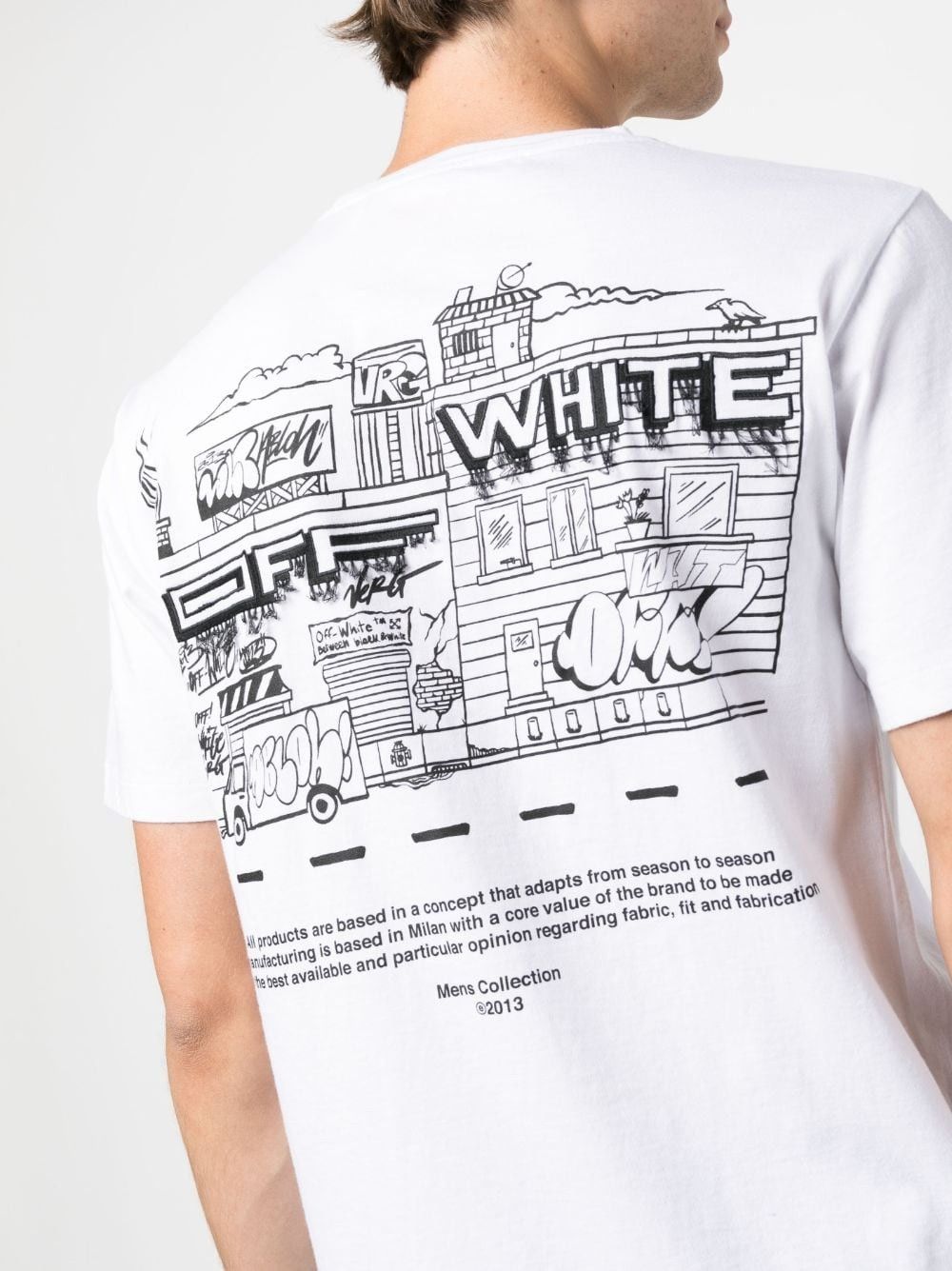 Off-White o1gr1nt0325 Graffiti Zine Slim S/S T-Shirt in White Size US XS / EU 42 / 0 - 6 Thumbnail
