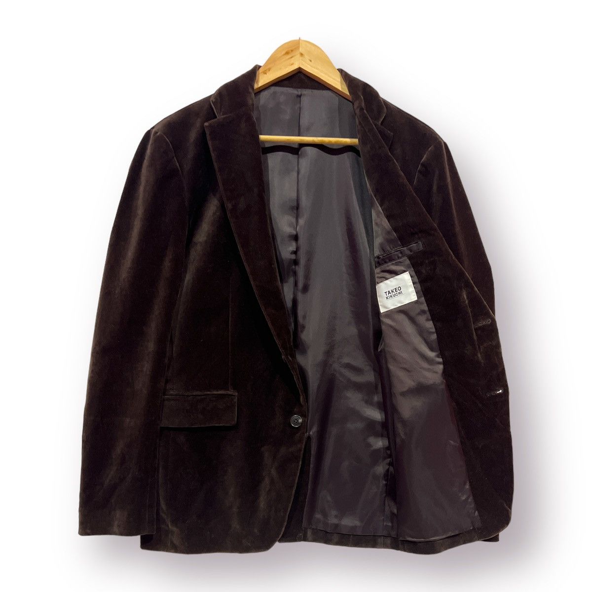 Japanese Brand × Other × Takeo Kikuchi 🔥 Takeo Kikuchi valvet brown blazer jacket Size US M / EU 48-50 / 2 - 5 Thumbnail