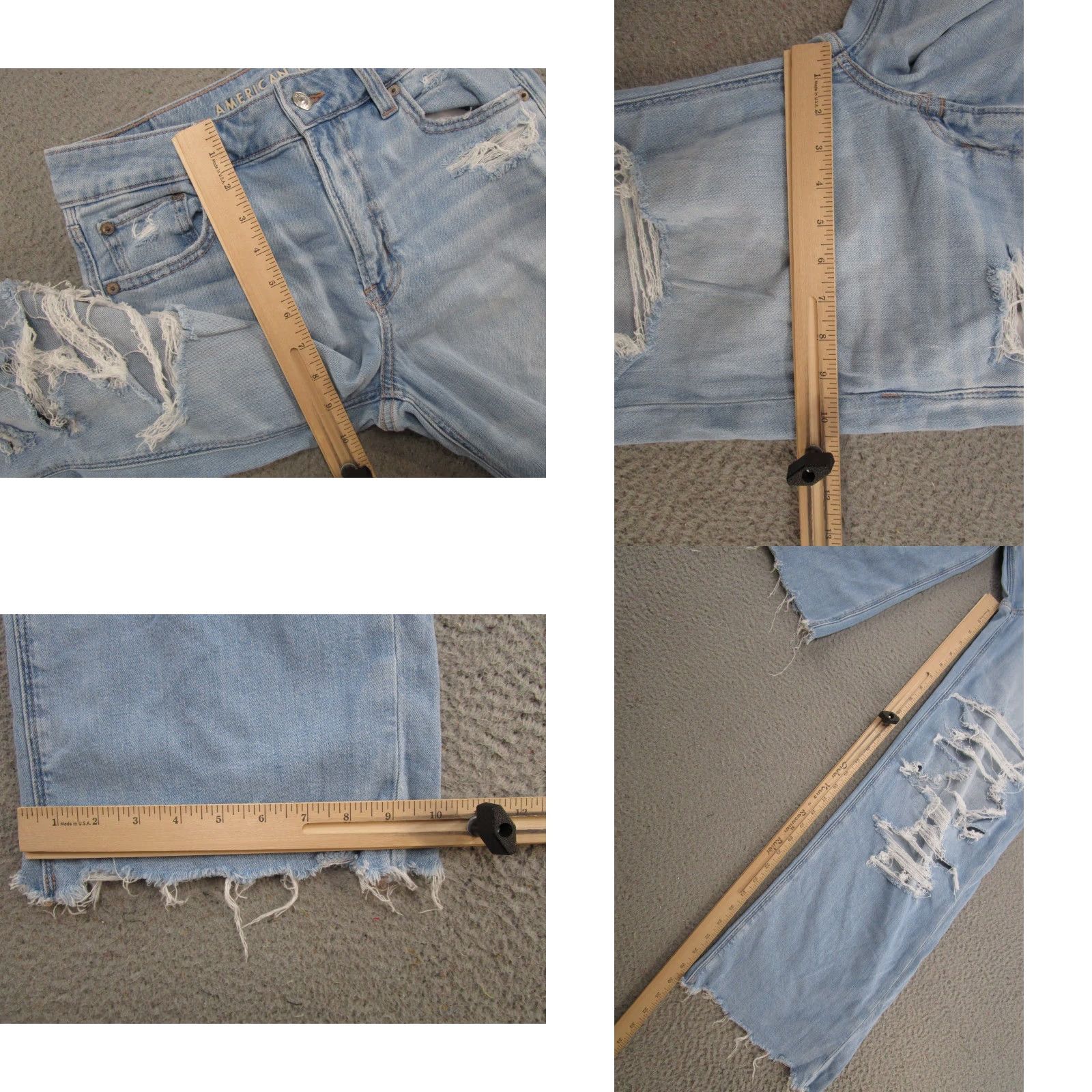 American Eagle Outfitters VINTAGE American Eagle Outfitters Jeans Womens Size 2 Distressed Wide-Leg 90s Blue Denim 5-Pocket Rise High Baggy Relaxed Straight Size 26" / US 2 / IT 38 - 8 Thumbnail