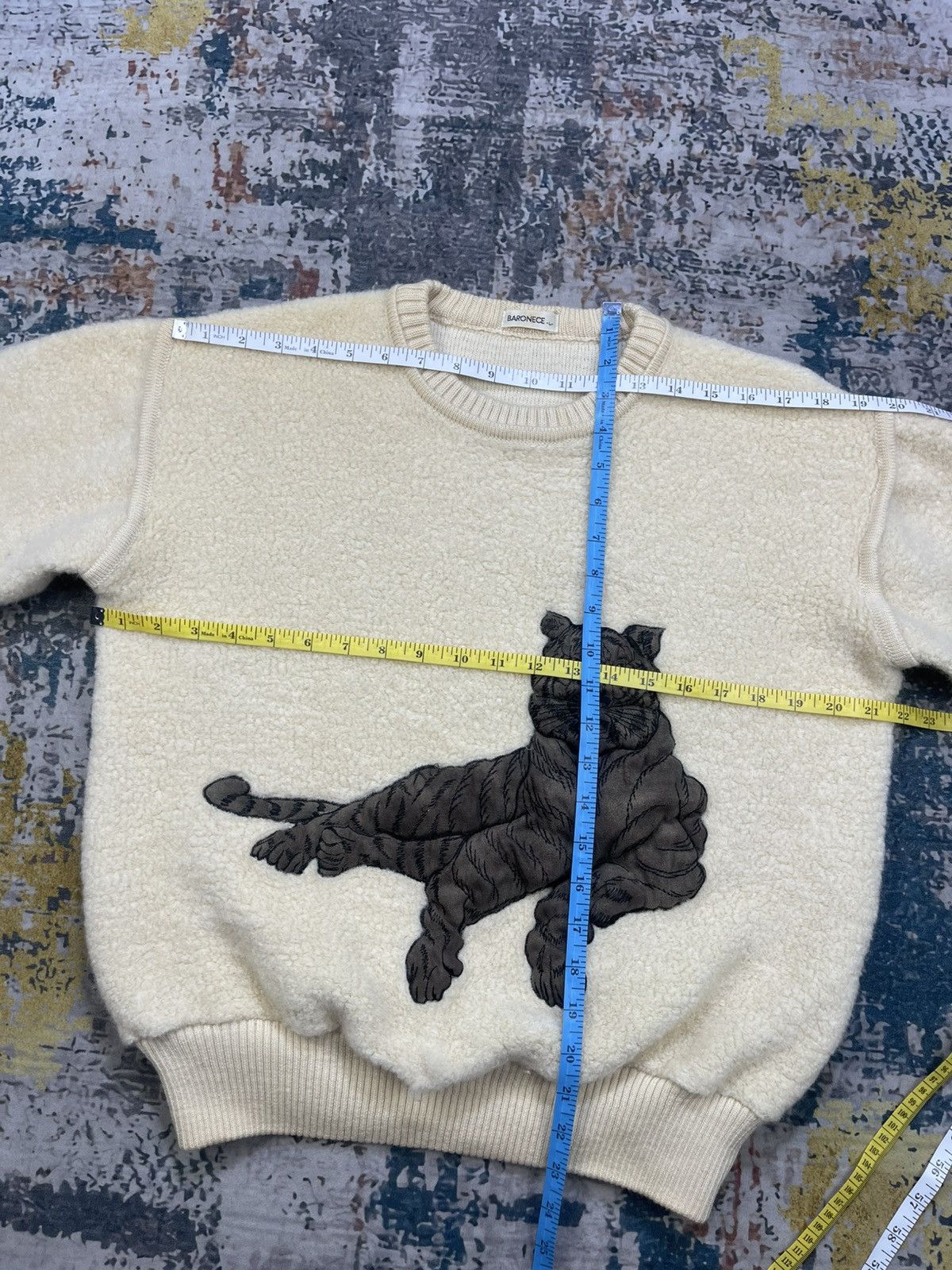 Vintage Vintage Baronece Crewneck Deep Pile Knit Sweater Size L / US 10 / IT 46 - 11 Thumbnail
