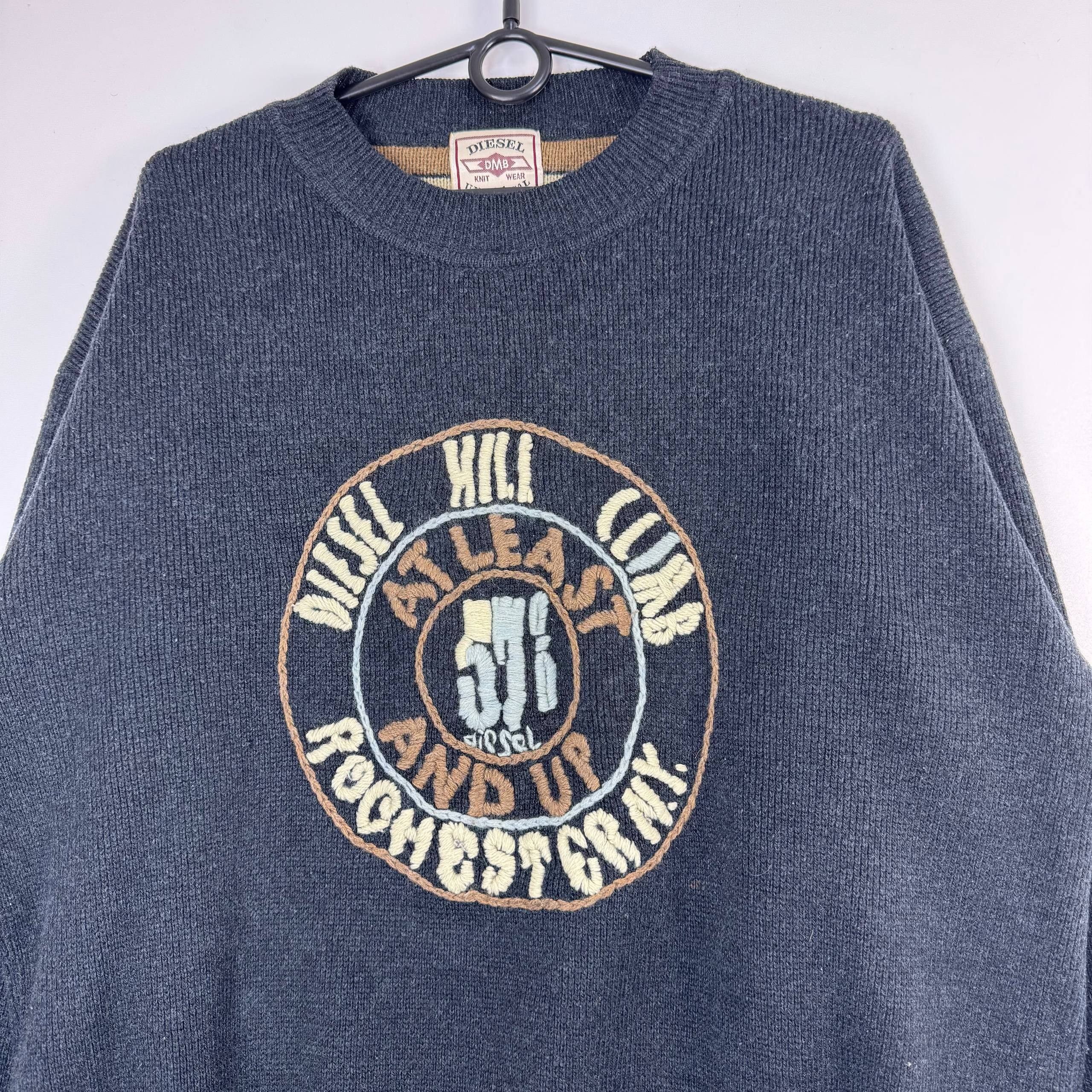 Diesel Diesel DMB Knit Sweater Navy Vintage Mens Size XL Size US XL / EU 56 / 4 - 2 Thumbnail