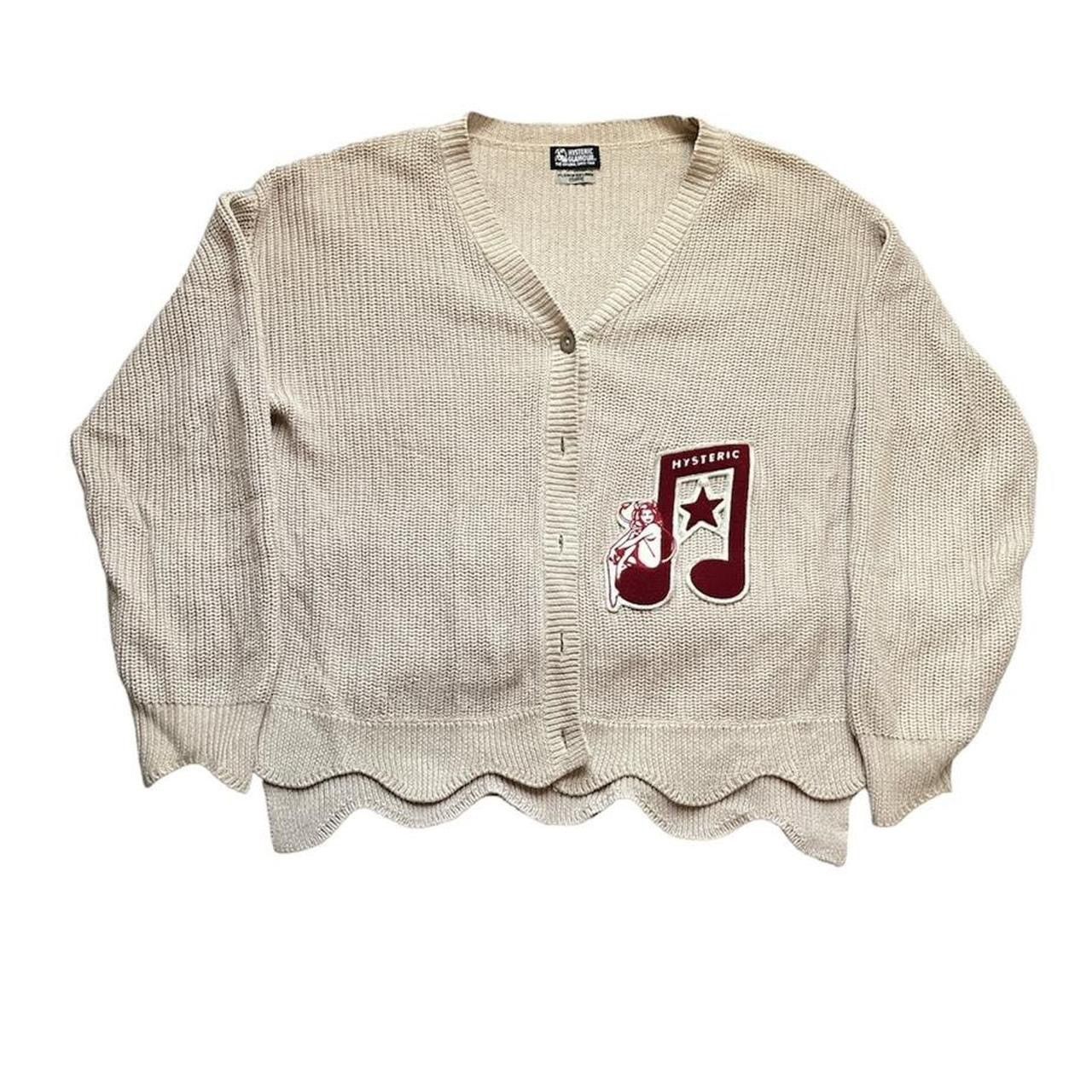 トップス used Hysterics Glamour knit cardigan Hysteric glamour rare black knit crochet long | Depop