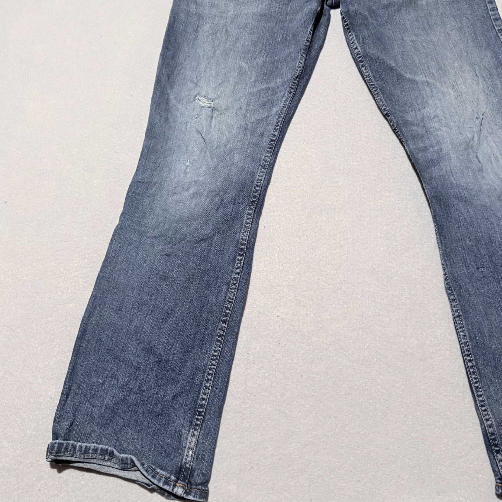Wrangler Wrangler Jeans Men's Blue Denim Distressed Classic Straight Fit Zip Fly - 32x30 Size US 32 / EU 48 - 5 Thumbnail