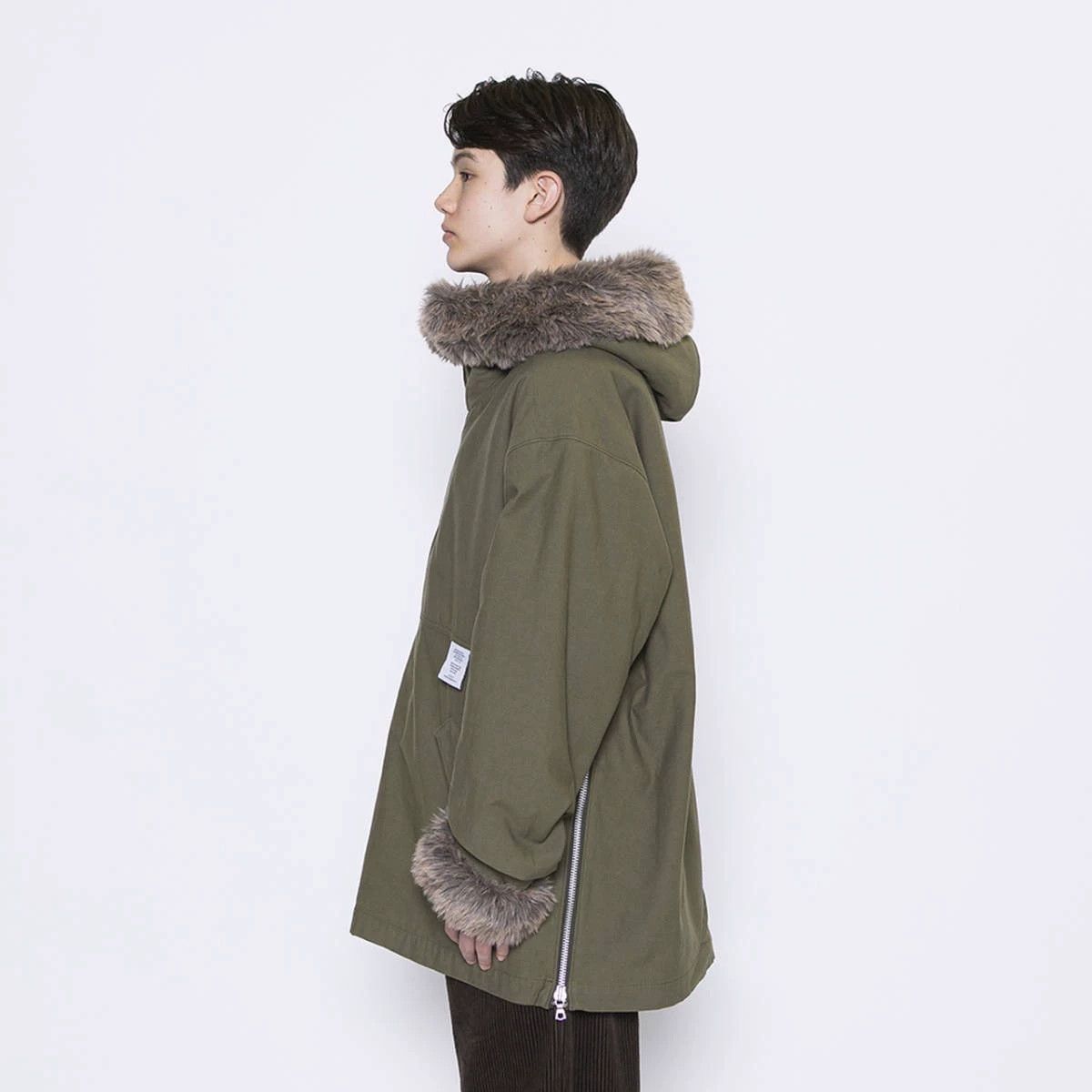 Wtaps WTAPS NARWHAL NYCO.SATIN Half-Zip Fur Collar Olive 4 Size US XL / EU 56 / 4 - 9 Thumbnail