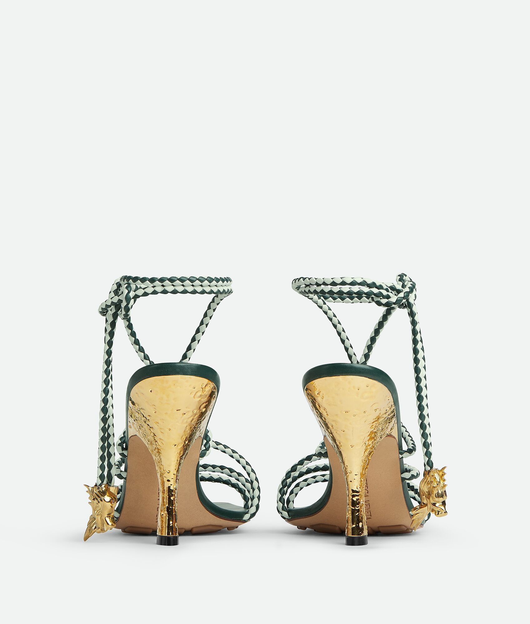 Bottega Veneta o1bcso1str0725 Adam Sandals in Emerald Green/Glacier Size US 6 / IT 36 - 2 Thumbnail