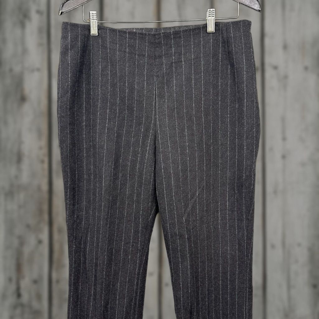Akris AKRIS Pants Womens 12 Wool Pinstripe Side Zip Quiet Luxury for Bergdorf Goodman Size 34" / US 12 / IT 48 - 1 Thumbnail
