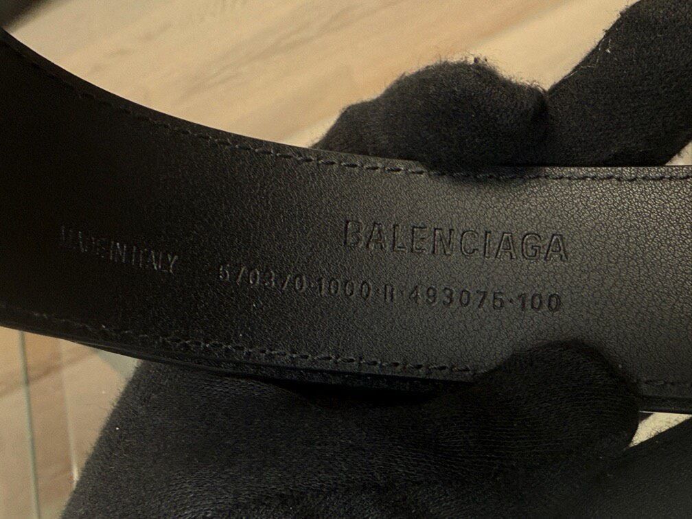 Balenciaga Balenciaga size100 Black double B-lock buckle calf leather Size ONE SIZE - 3 Thumbnail