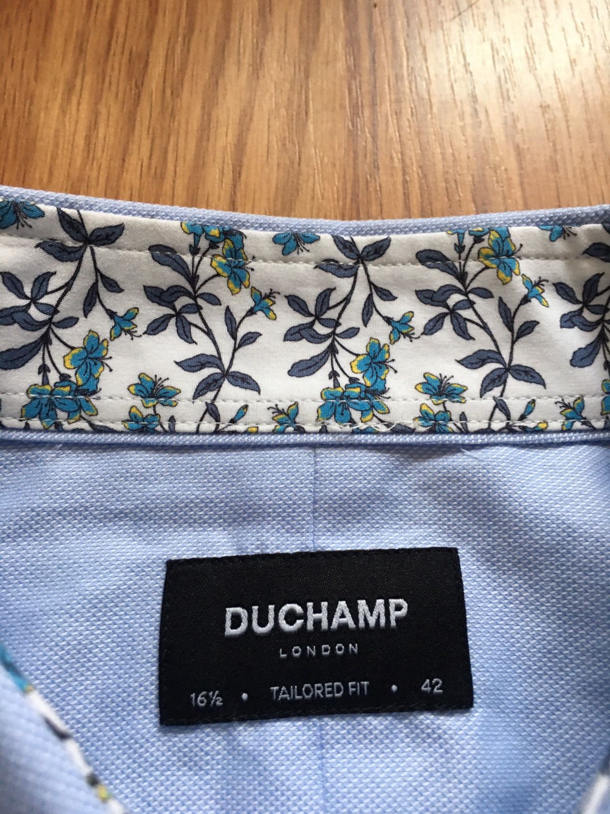 Duchamp DUCHAMP London Tailored Fit Men’s Blue Shirt EU 42 US 16.5 Size 42R - 4 Thumbnail