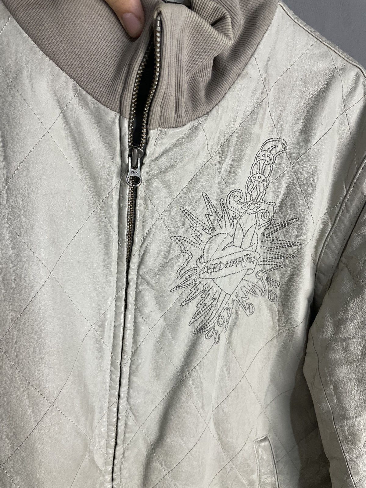 Ed Hardy Y2K Vintage Ed Hardy Leather Jacket Size US XL / EU 56 / 4 - 9 Thumbnail