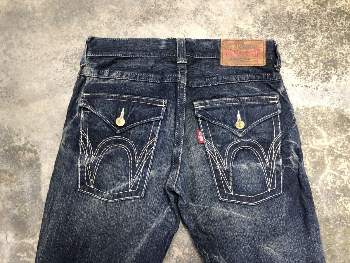 Hysteric Glamour × Japanese Brand Edwin Blue Trip Leg Twisted Washed Denim Size US 34 / EU 50 - 16 Thumbnail