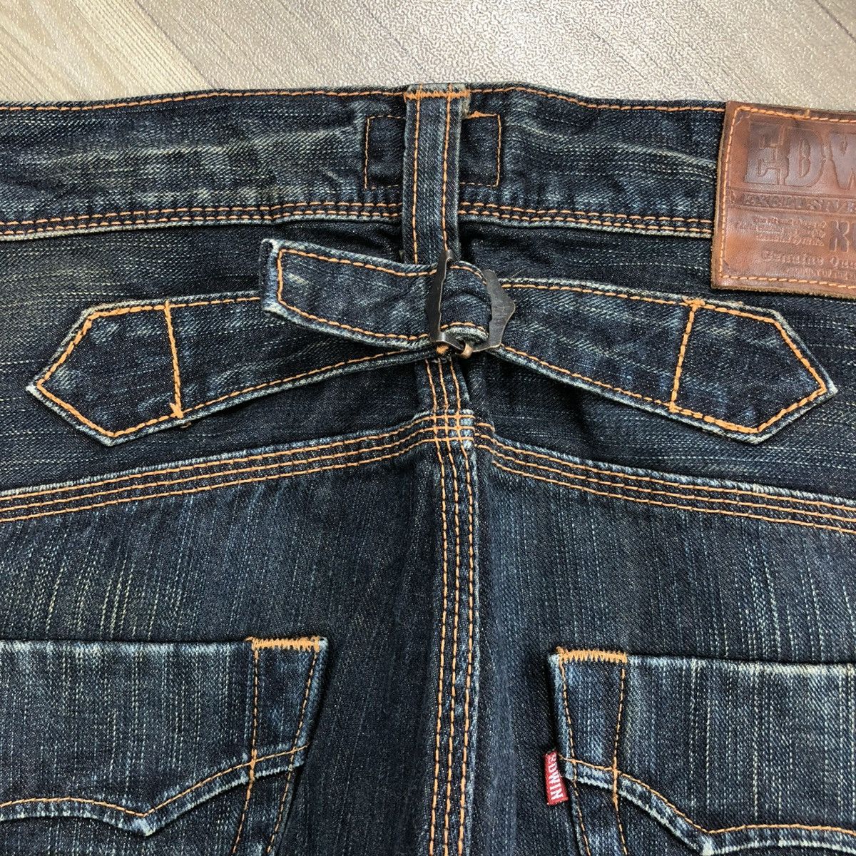 Edwin × If Six Was Nine × Japanese Brand 🇯🇵 2000s Edwin 503 Faded Lgb Goa Buckle Back Flared Jeans Size US 32 / EU 48 - 13 Thumbnail